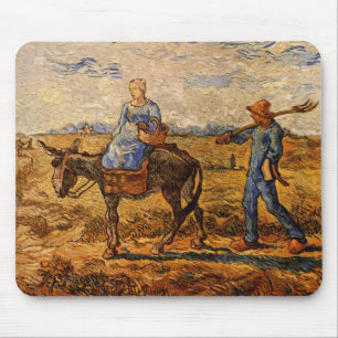 Morning, Peasant Couple by Vincent van Gogh Mouse Mat