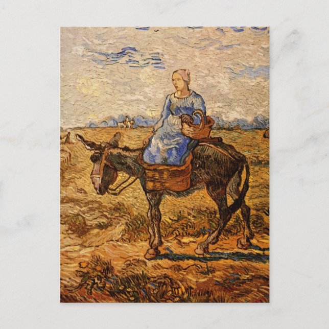Morning, Peasant Couple by Vincent van Gogh Postcard (Front)
