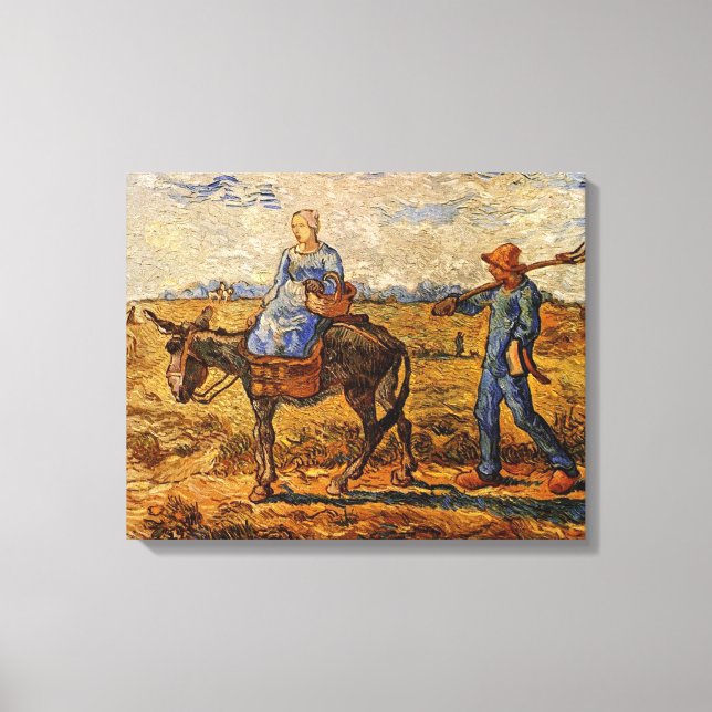 Morning peasant couple going to work canvas print (Front)