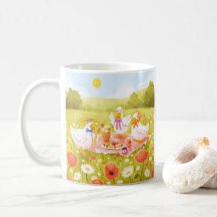 Morning Picnic with Cute Ducks Adorable Coffee Mug