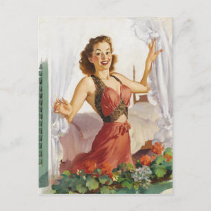 Morning Pin Up Postcard