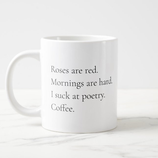Morning Poetry Large Coffee Mug (Left)