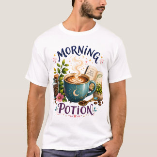 Morning Potion – Magical Coffee Lover Cosy Design T-Shirt