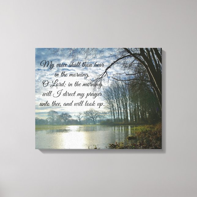 Morning Prayer Bible Verse Canvas Print (Front)