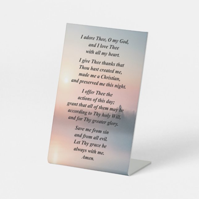 Morning Prayer on a Pedestal Stand Sign (Front)