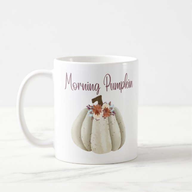 Morning Pumpkin Fall Coffee Mug (Left)