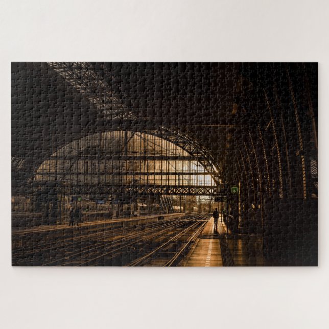 Morning Rail Station Jigsaw Puzzle (Horizontal)