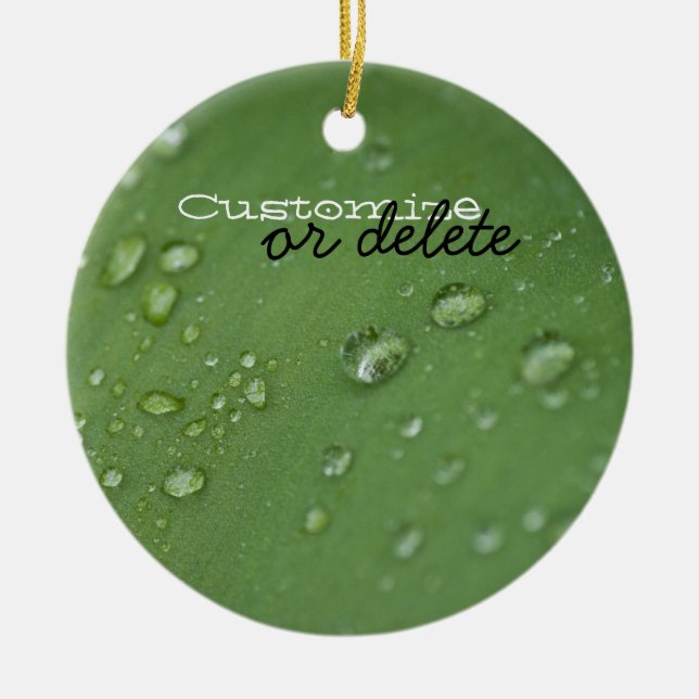 Morning Rain; Customisable Ceramic Tree Decoration (Front)