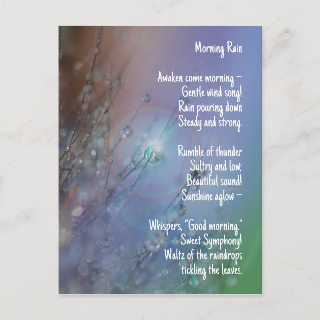 Morning Rain - Poetry Nature Symphony Postcard (Front)