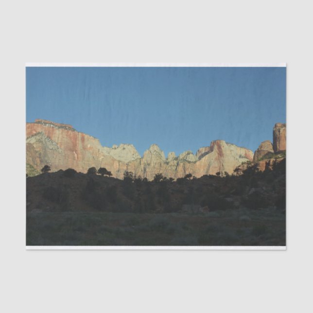 Morning Red Rocks at Zion National Park Tissue Paper (Front)