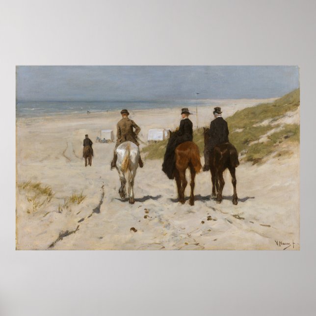 Morning Ride on the Beach - Anton Mauve Poster (Front)