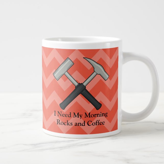 Morning Rocks and Coffee Large Coffee Mug (Right)