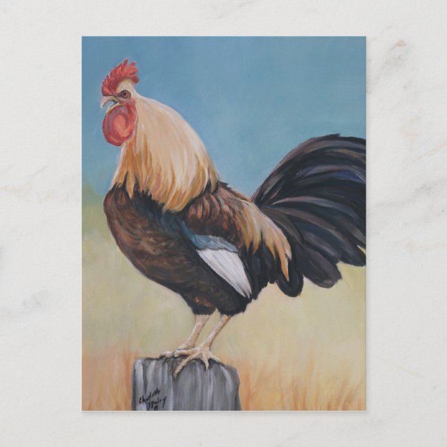Morning Rooster Art Reproduction Postcard (Front)