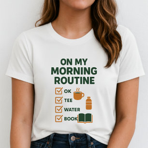 Morning Routine Checklist Tee; Cozy Coffee & Book T-Shirt