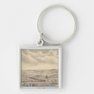 Morning scene, JD Rivers stock farm Key Ring