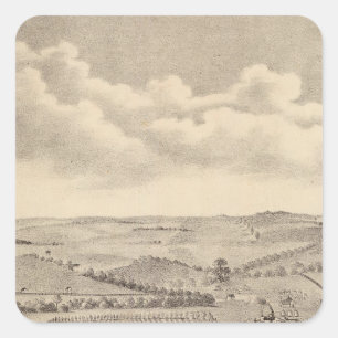 Morning scene, JD Rivers stock farm Square Sticker