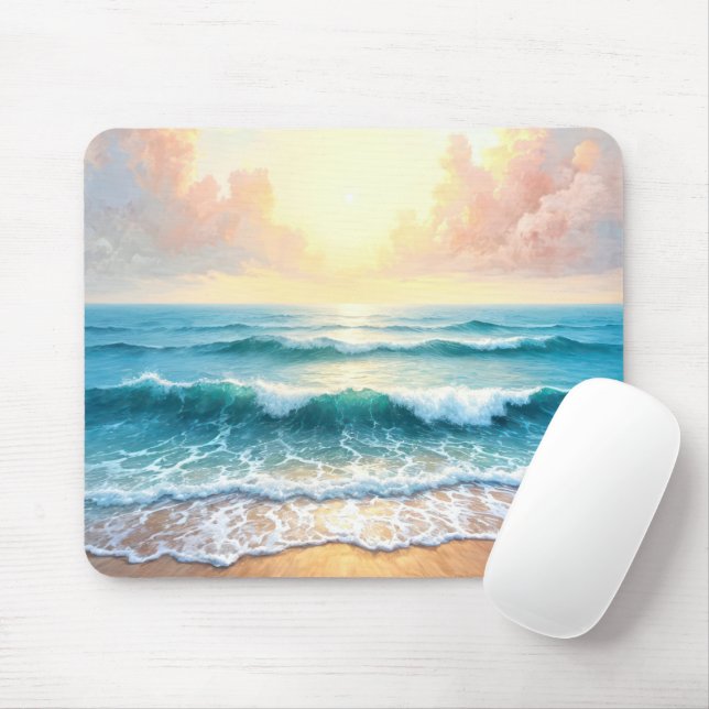 Morning Seascape Mouse Mat (With Mouse)
