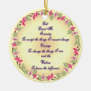 Morning Serenity Prayer Ceramic Tree Decoration