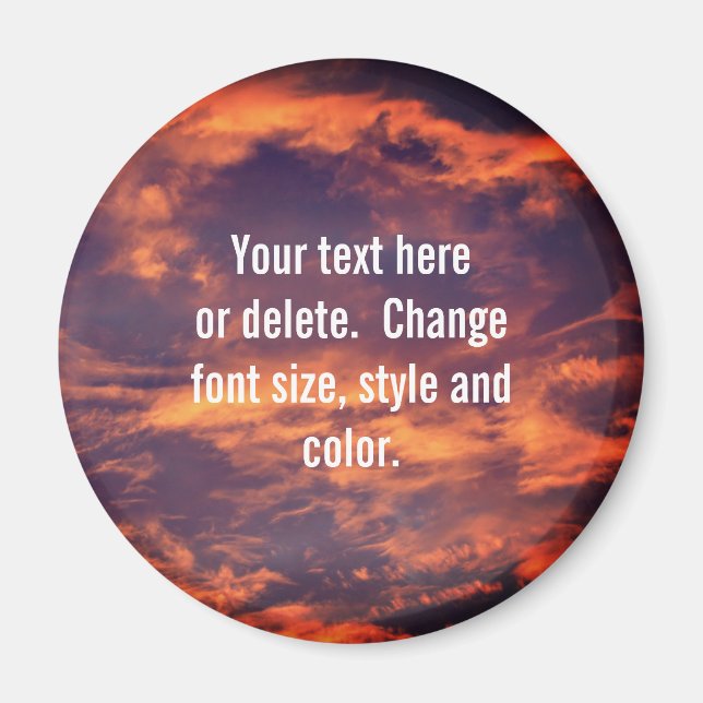 Morning Sky and Clouds Nature Personalized Magnet (Front)