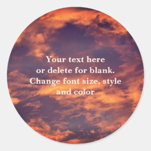Morning Sky Nature Personalised Classic Round Sticker