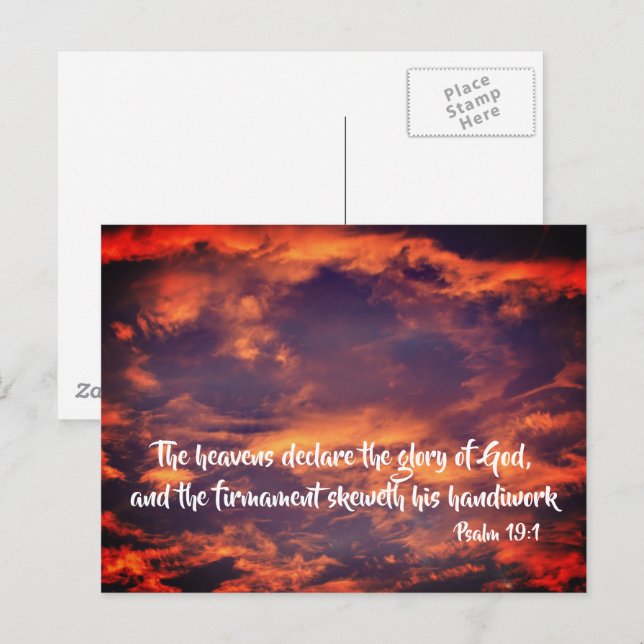 Morning Sky Psalm 19:1 Inspirational  Postcard (Front/Back)
