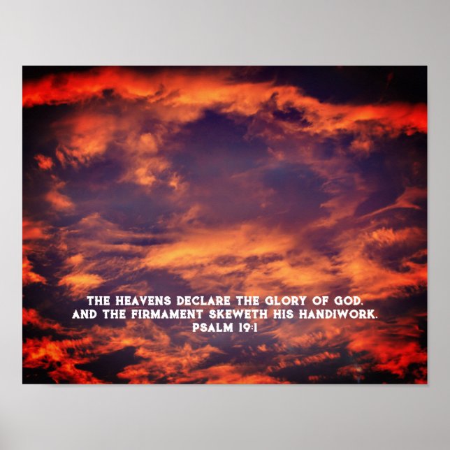 Morning Sky Psalm 19:1 Inspirational  Poster (Front)