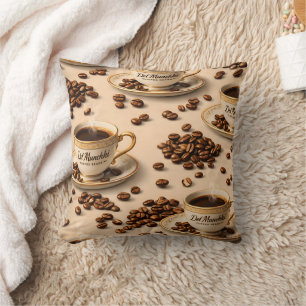 Morning, sleepy coffee bean funny relatable coffee cushion