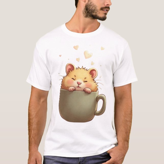 Morning Snuggle – Cosy Hamster Coffee Shirt (Front)