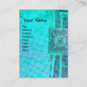 MORNING STAR 2 , MONOGRAM,Teal,Blue green,Turquase Business Card