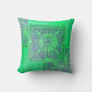 MORNING STAR ,Aqua Blue GreenTurquase Cushion