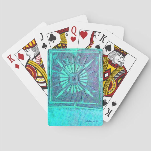 MORNING STAR Aqua Blue Turquase,Teal Playing Cards (Back)