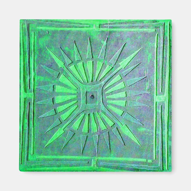 MORNING STAR ,blue green Magnet (Front)