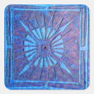 MORNING STAR ,blue,purple Square Sticker