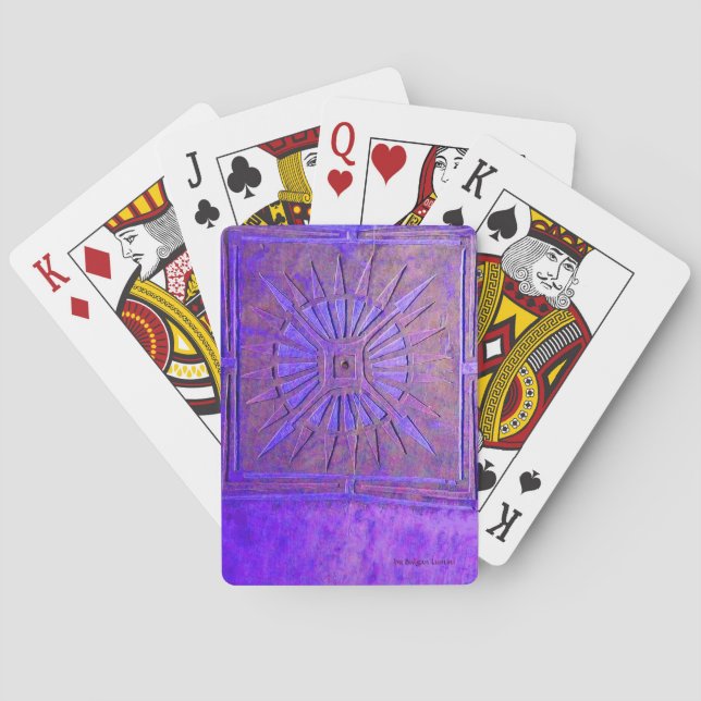 MORNING STAR Blue Purple Violet Playing Cards (Back)