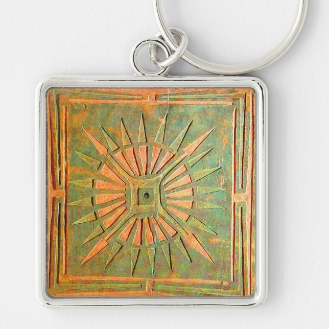 MORNING STAR ,green,brown yellow Key Ring (Front)