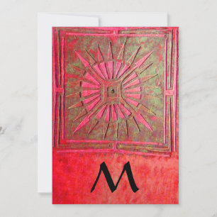 MORNING STAR  MONOGRAM , antique bright red Announcement