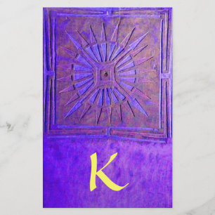 MORNING STAR MONOGRAM ,blue,purple yellow Stationery