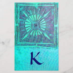 MORNING STAR MONOGRAM , blue turquase