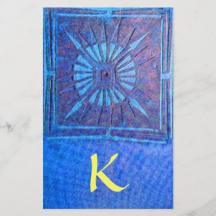 MORNING STAR MONOGRAM ,blue yellow Stationery