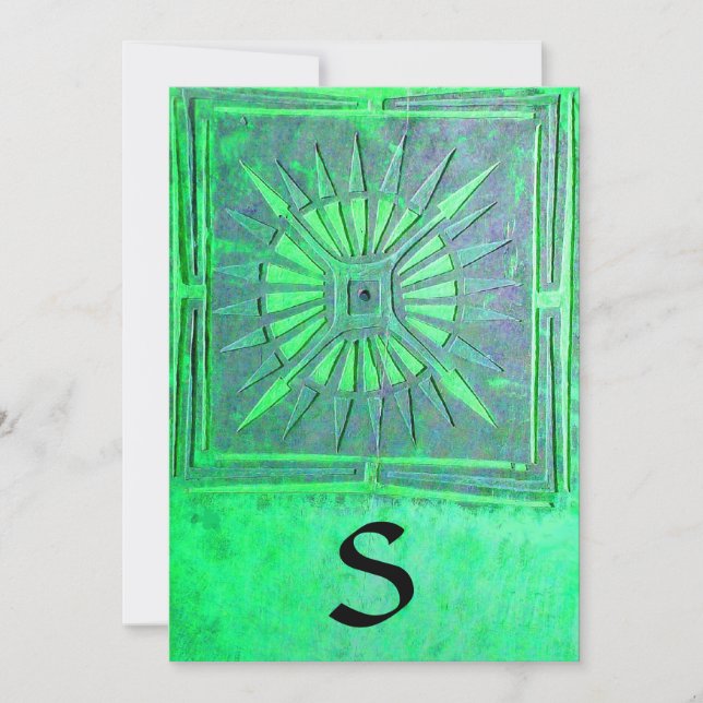 MORNING STAR  MONOGRAM , bright light green Announcement (Front)