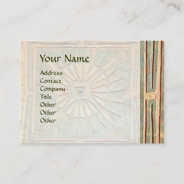 MORNING STAR , MONOGRAM ,gold yellow green Business Card (Front)