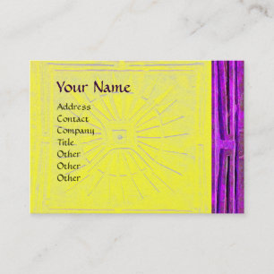 MORNING STAR , MONOGRAM ,gold yellow violet purple Business Card