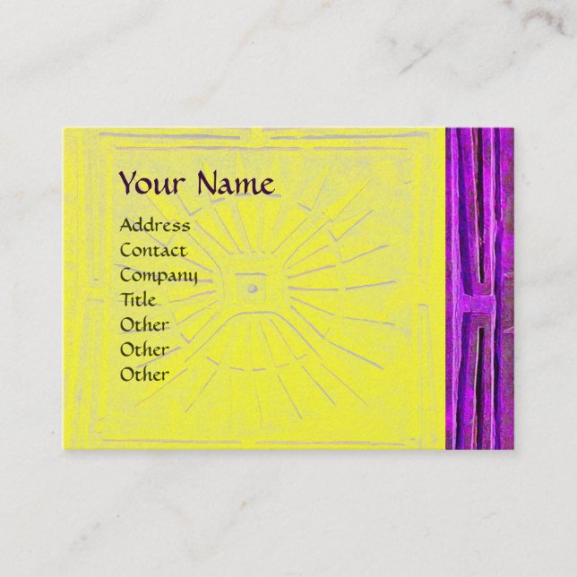 MORNING STAR , MONOGRAM ,gold yellow violet purple Business Card (Front)