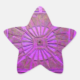 MORNING STAR MONOGRAM ,pink violet,purple Sticker