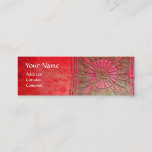 MORNING STAR , MONOGRAM,Red Green Mini Business Card