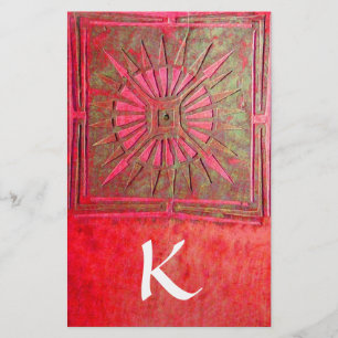 MORNING STAR MONOGRAM , red green  white Stationery