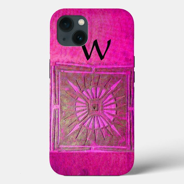 MORNING STAR , Pink,Black,Fuchsia Monogram Case-Mate iPhone Case (Back)