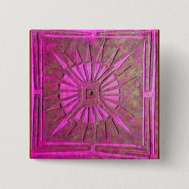 MORNING STAR Pink Fuchsia 15 Cm Square Badge (Front)