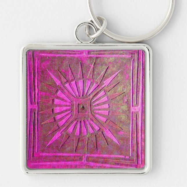 MORNING STAR ,pink purple Key Ring (Front)