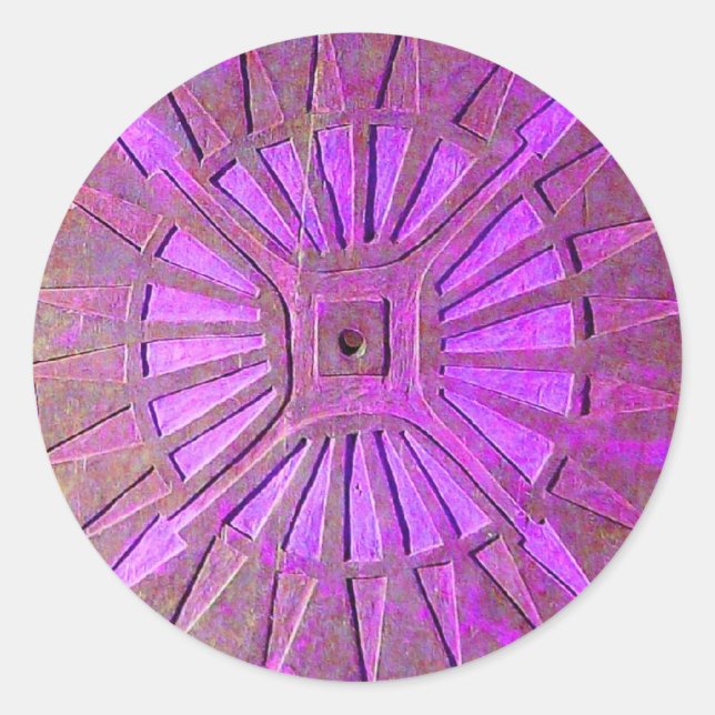 MORNING STAR ,pink violet,purple Classic Round Sticker (Front)